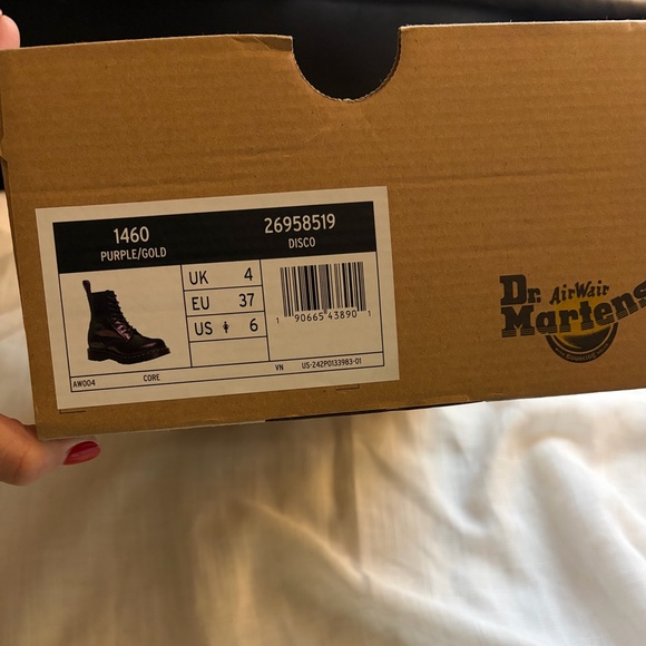 DOC MARTEN’S | Disco Iridescent Midnights Suede Leather Combat Lace Booties - Picture 6 of 7